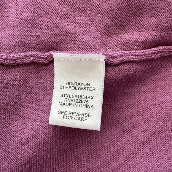 NWT Lety & Me Open-Front 3/4 Sleeves Back Detail Stitch Fix Purple Cardigan M - Picture 7 of 11